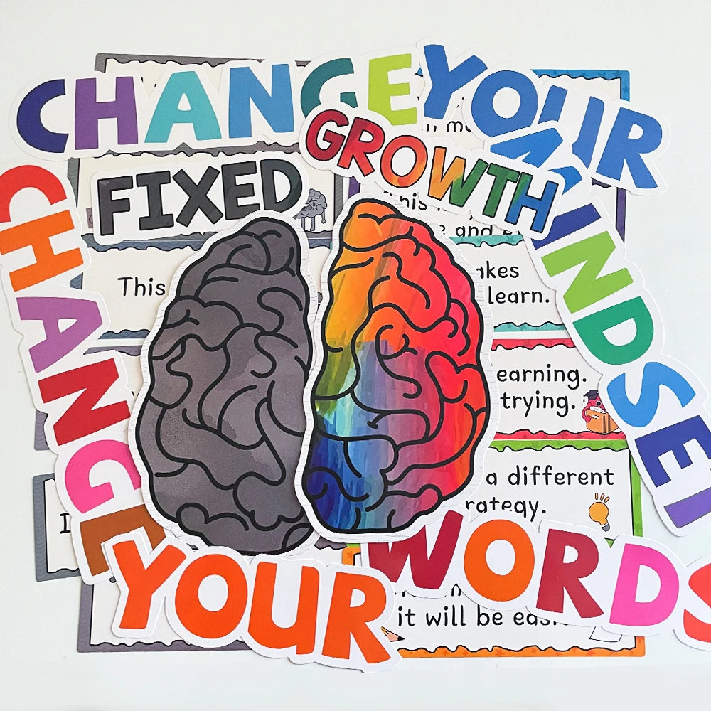 Set of affirmation cards promoting emotional growth and perseverance in children